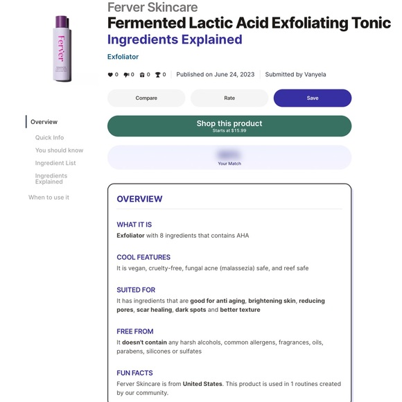 NIB! Ferver Fermented Lactic Acid Exfoliating Toner ~ 120ml / 4oz. - Picture 4 of 7